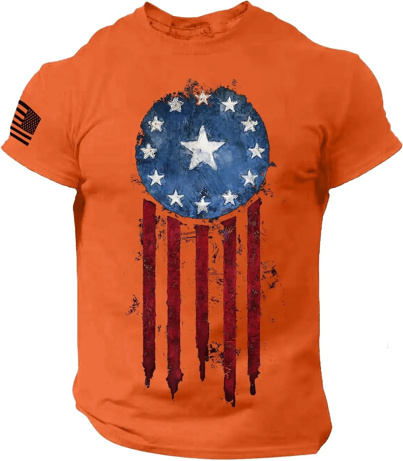 4th of July Flag T-Shirt Independence Day Patriotic Shirt Funny Shirt Short Sleeve Tshirt Independence Day Swim