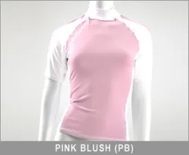 Akona Short Sleeve Ladies Rash Guard XS in blue. The XS would fit your 9-14 year old.