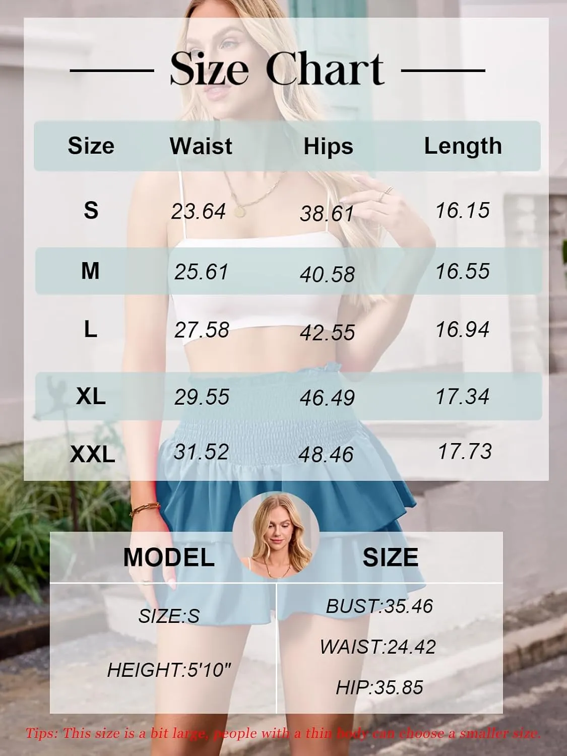 ANRILITA Mini Skirts for Women High Waist Ruffle Cute Flowy Skirt Casual Layered Skort with Shorts
