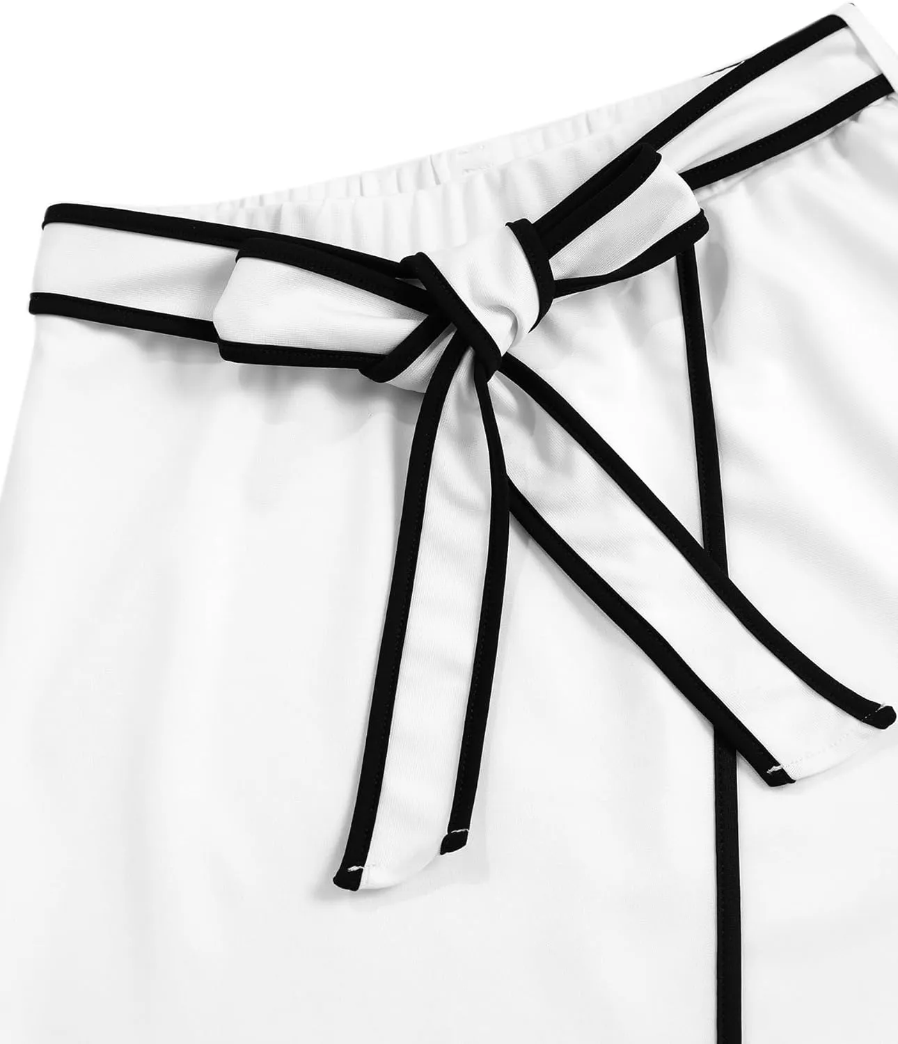 Avanova Women Bow Tie Midi Skirts High Waisted Work Office Bodycon Pencil Skirt