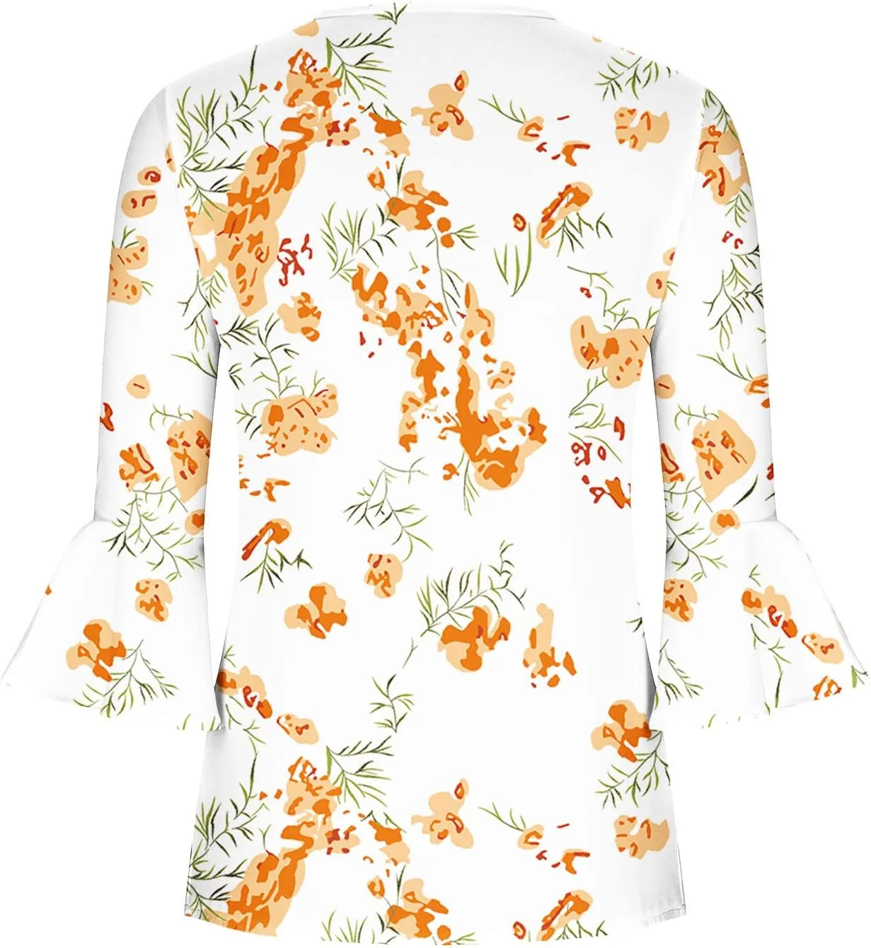 Bohemian Tops for Women Trendy 2023 Sexy Elegant t-Shirt Boho Floral Print 3/4 Bell Sleeve v Neck Shirts Blouse