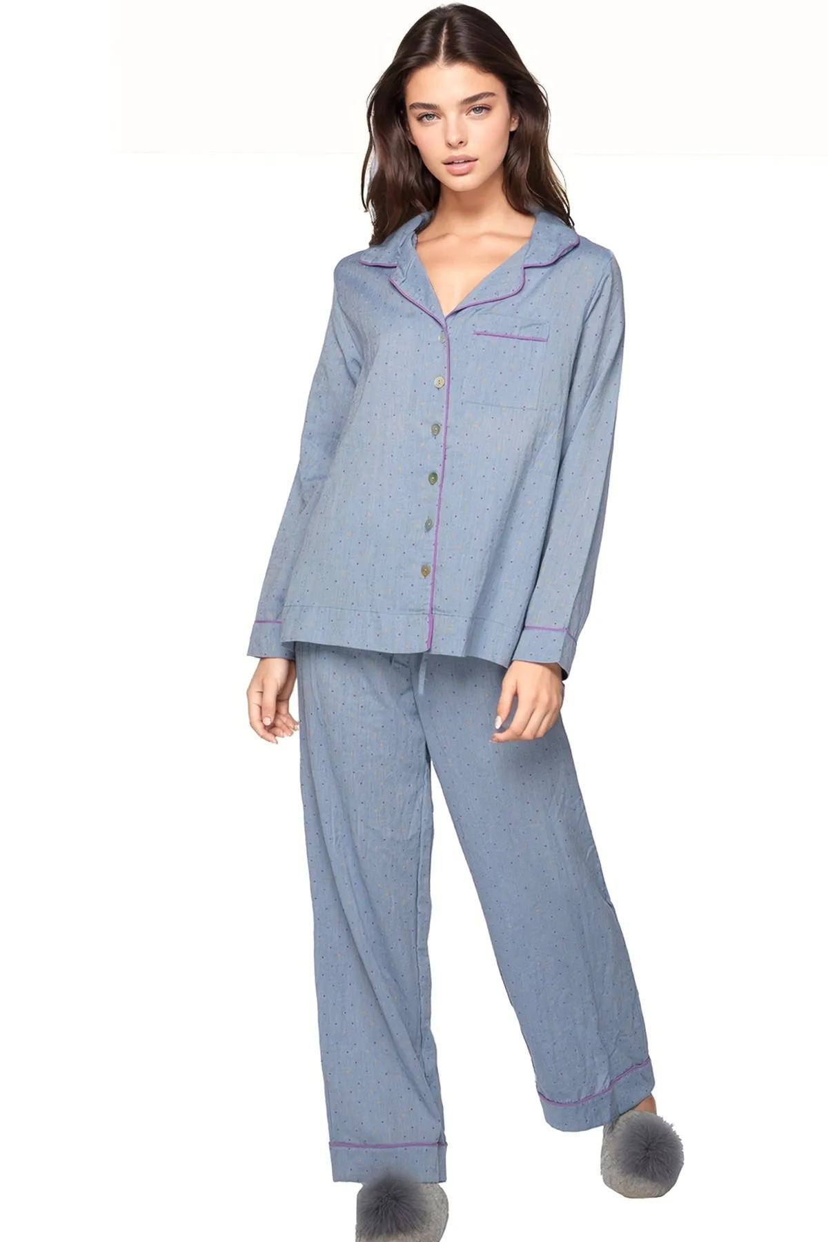 Chambray Cotton Print | Pajama Set