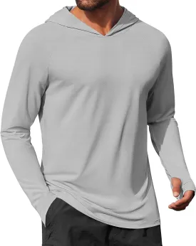 COOFANDY Mens UPF 50  Hoodie Shirts Long Sleeve Rash Guard Sun Protection Fishing Shirts Lightweight Quick Dry Hoodies