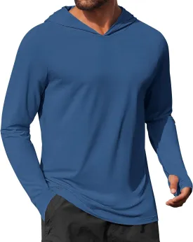 COOFANDY Mens UPF 50  Hoodie Shirts Long Sleeve Rash Guard Sun Protection Fishing Shirts Lightweight Quick Dry Hoodies