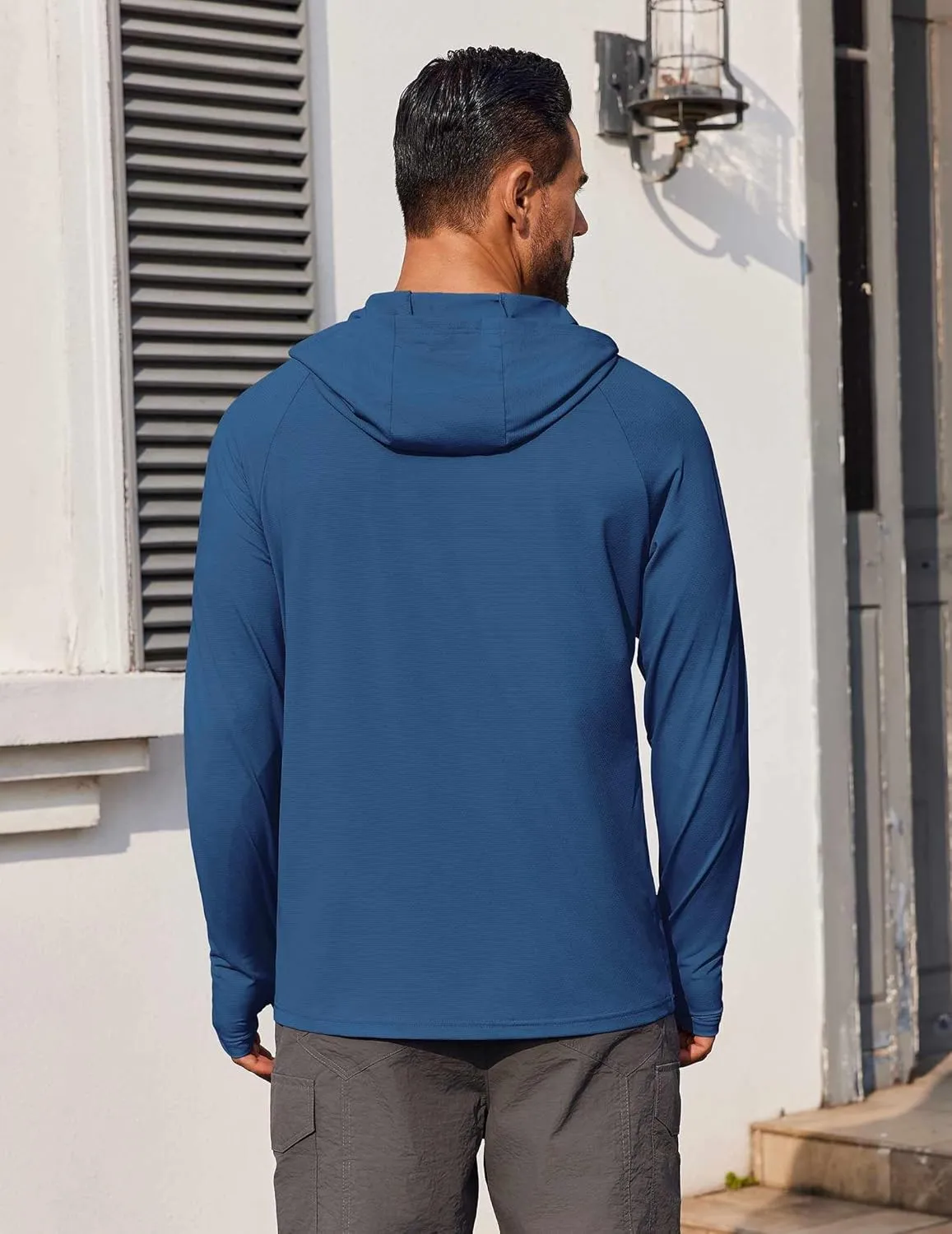 COOFANDY Mens UPF 50  Hoodie Shirts Long Sleeve Rash Guard Sun Protection Fishing Shirts Lightweight Quick Dry Hoodies