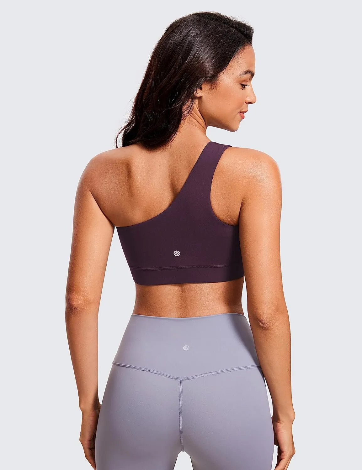 CRZ YOGA Butterluxe Womens One Shoulder Sports Bra - Sleeveless One Strap Low Impact Asymmetrical Workout Yoga Tops