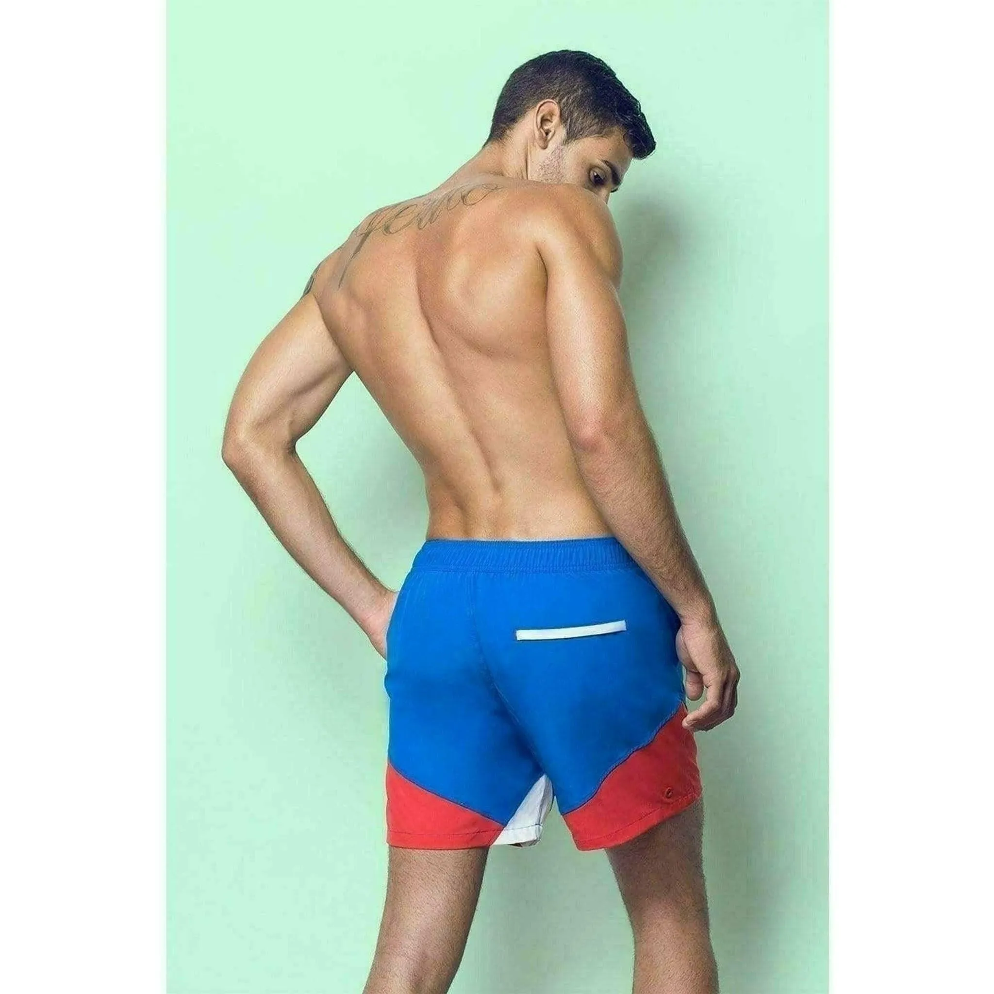 Eco-Friendly Quick Dry UV Protection Red Beach Shorts "Butterfly"