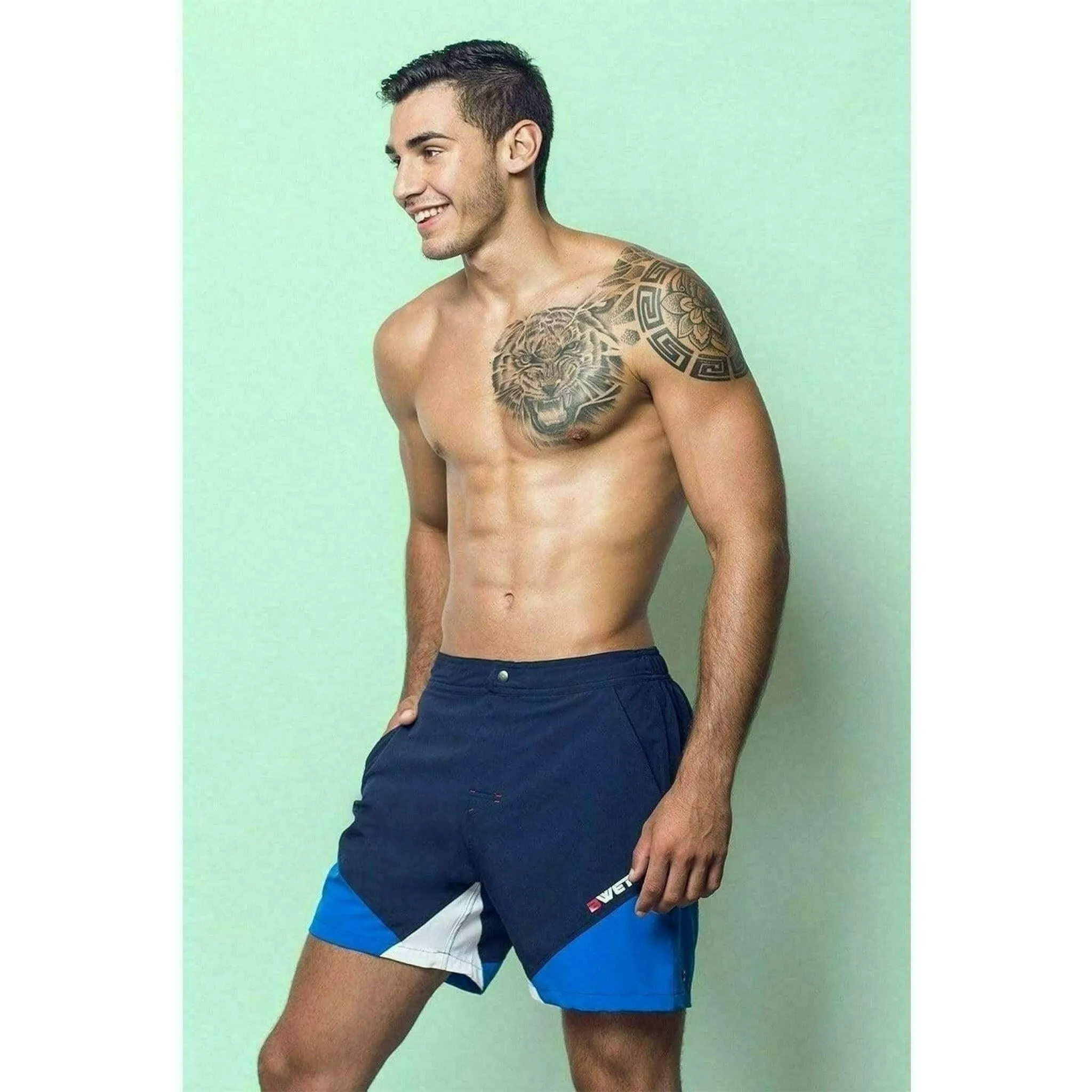 Eco-Friendly Quick Dry UV Protection Red Beach Shorts "Butterfly"