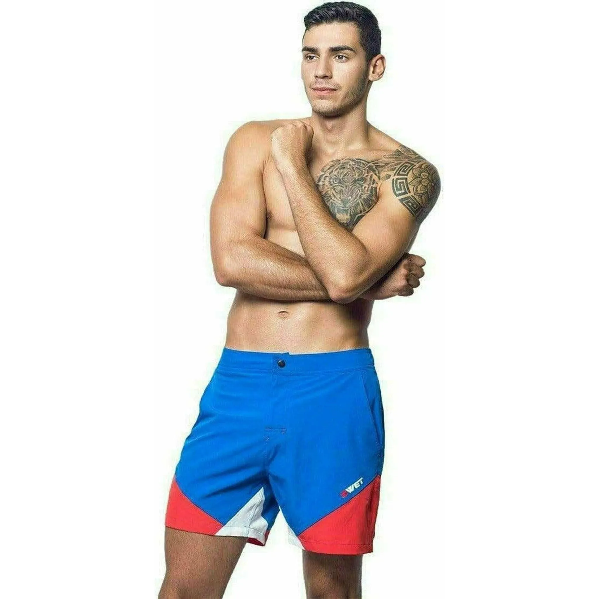 Eco-Friendly Quick Dry UV Protection Red Beach Shorts "Butterfly"