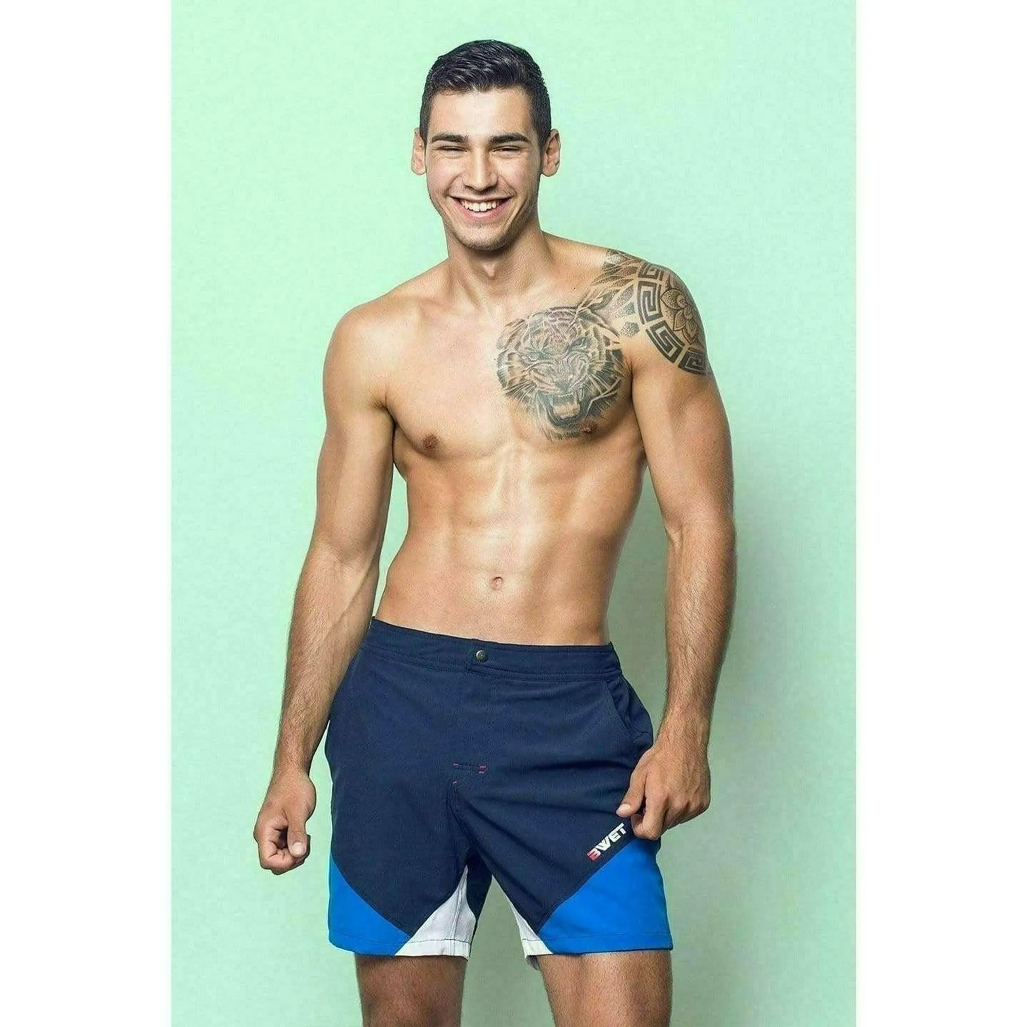 Eco-Friendly Quick Dry UV Protection Red Beach Shorts "Butterfly"