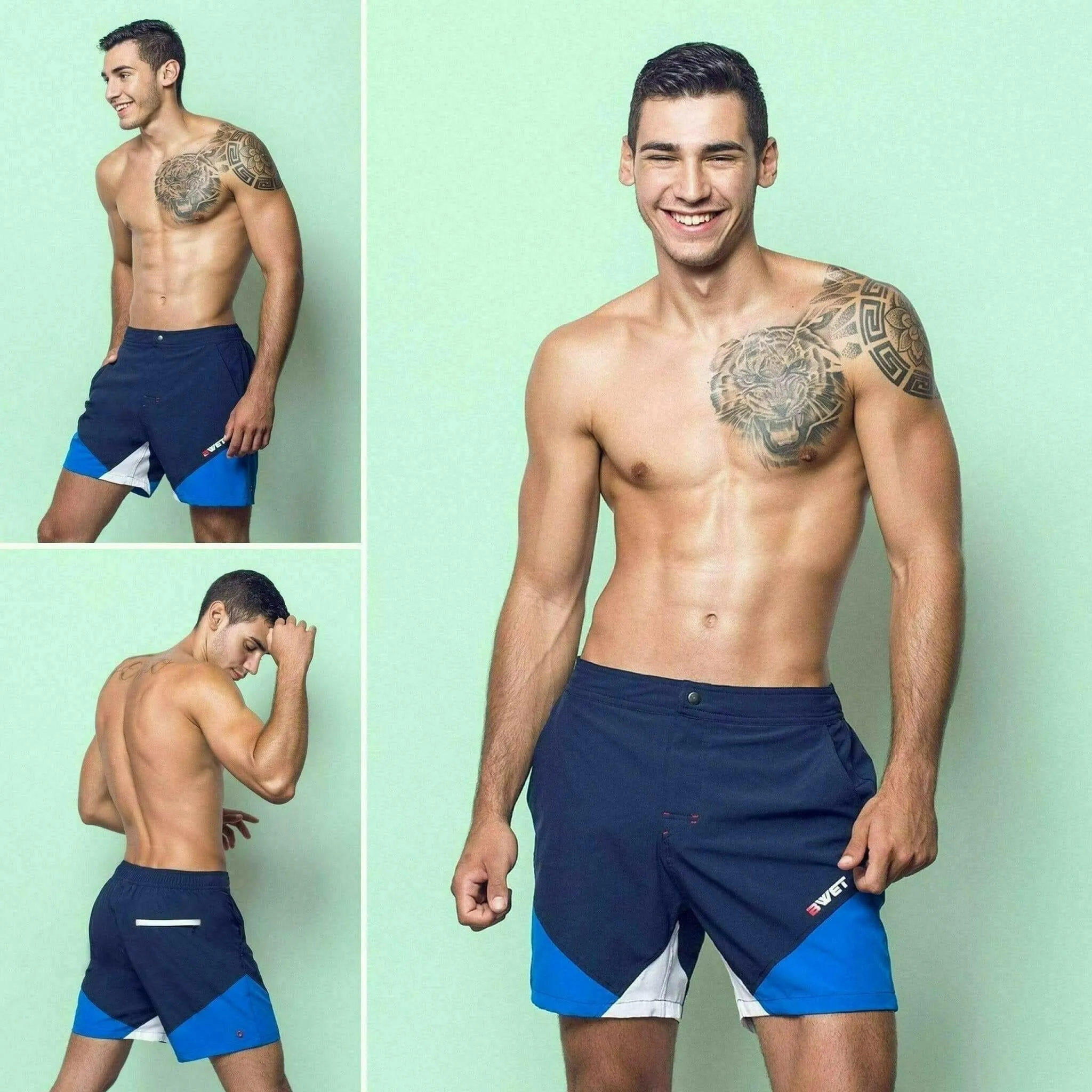 Eco-Friendly Quick Dry UV Protection Red Beach Shorts "Butterfly"