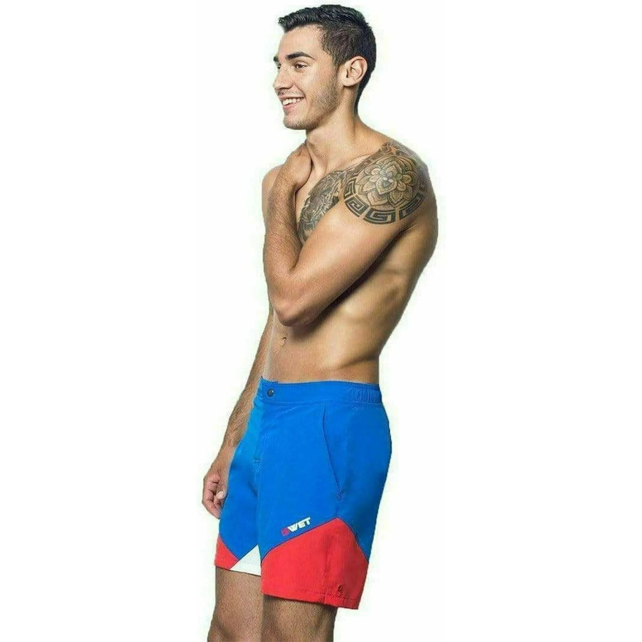 Eco-Friendly Quick Dry UV Protection Red Beach Shorts "Butterfly"