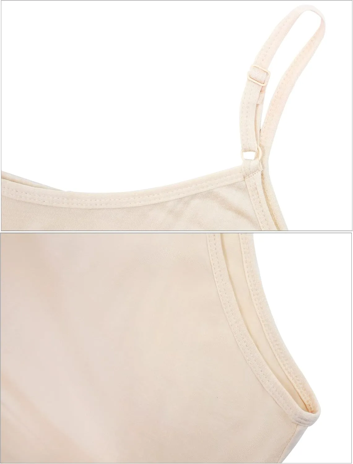 FEOYA Women's Full Slip Dress Soft Cotton Under Dress Spaghetti Strap Cami Dress Seamless Basic Sleepwear Chemise Nighgowns