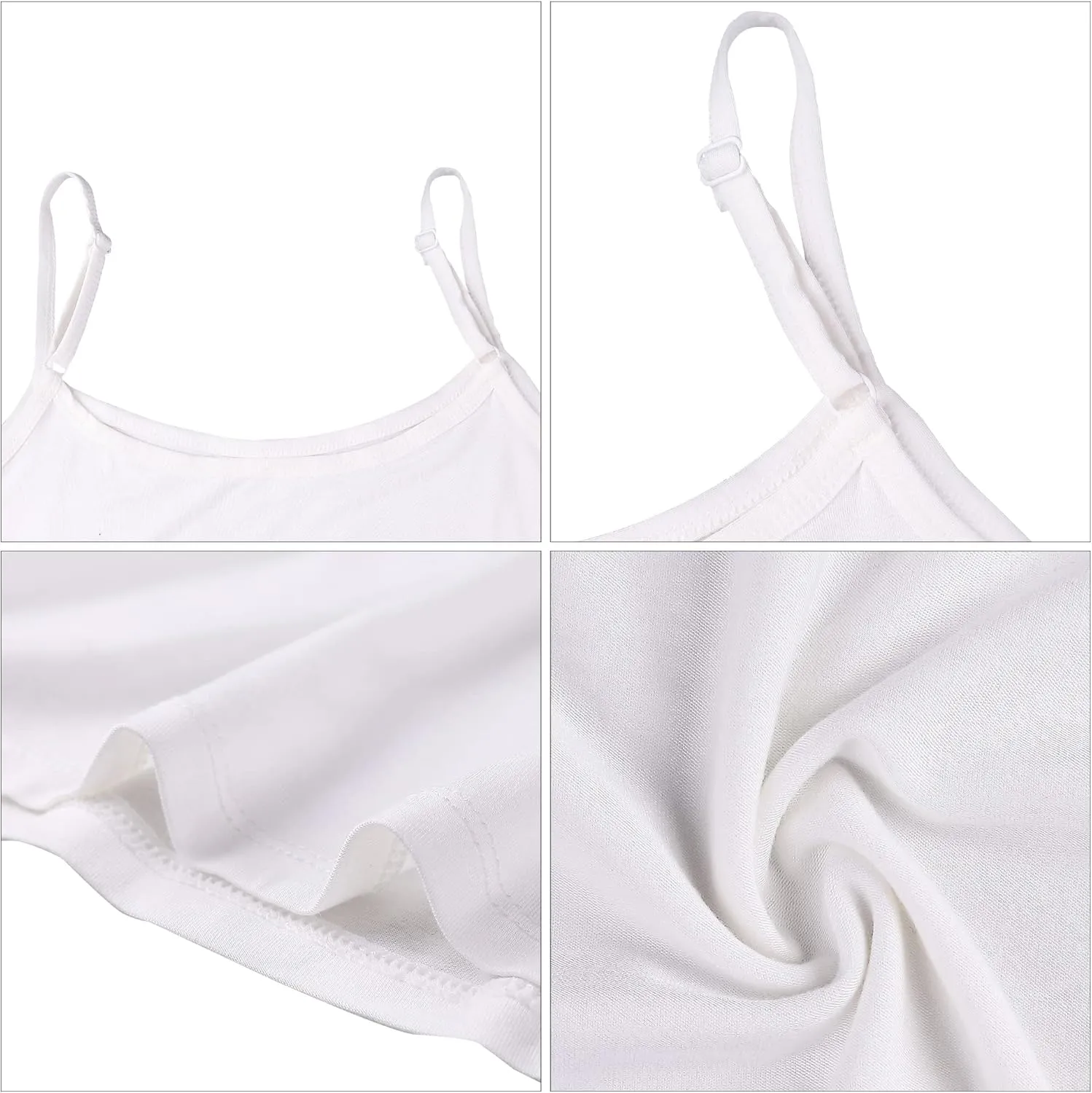FEOYA Women's Full Slip Dress Soft Cotton Under Dress Spaghetti Strap Cami Dress Seamless Basic Sleepwear Chemise Nighgowns