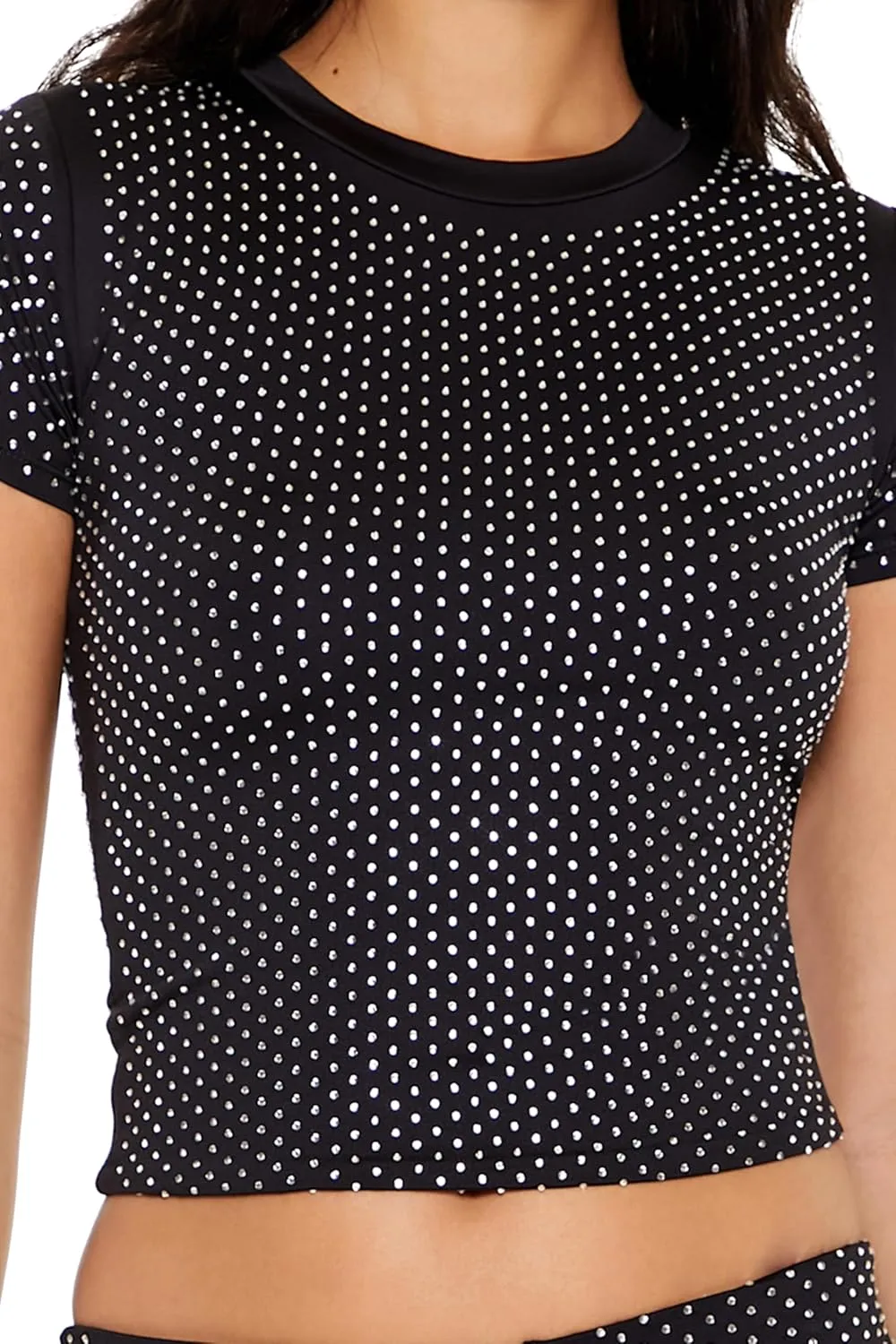 Forever 21 Women's Contour Sculpt Rhinestone Tee