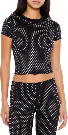 Forever 21 Women's Contour Sculpt Rhinestone Tee