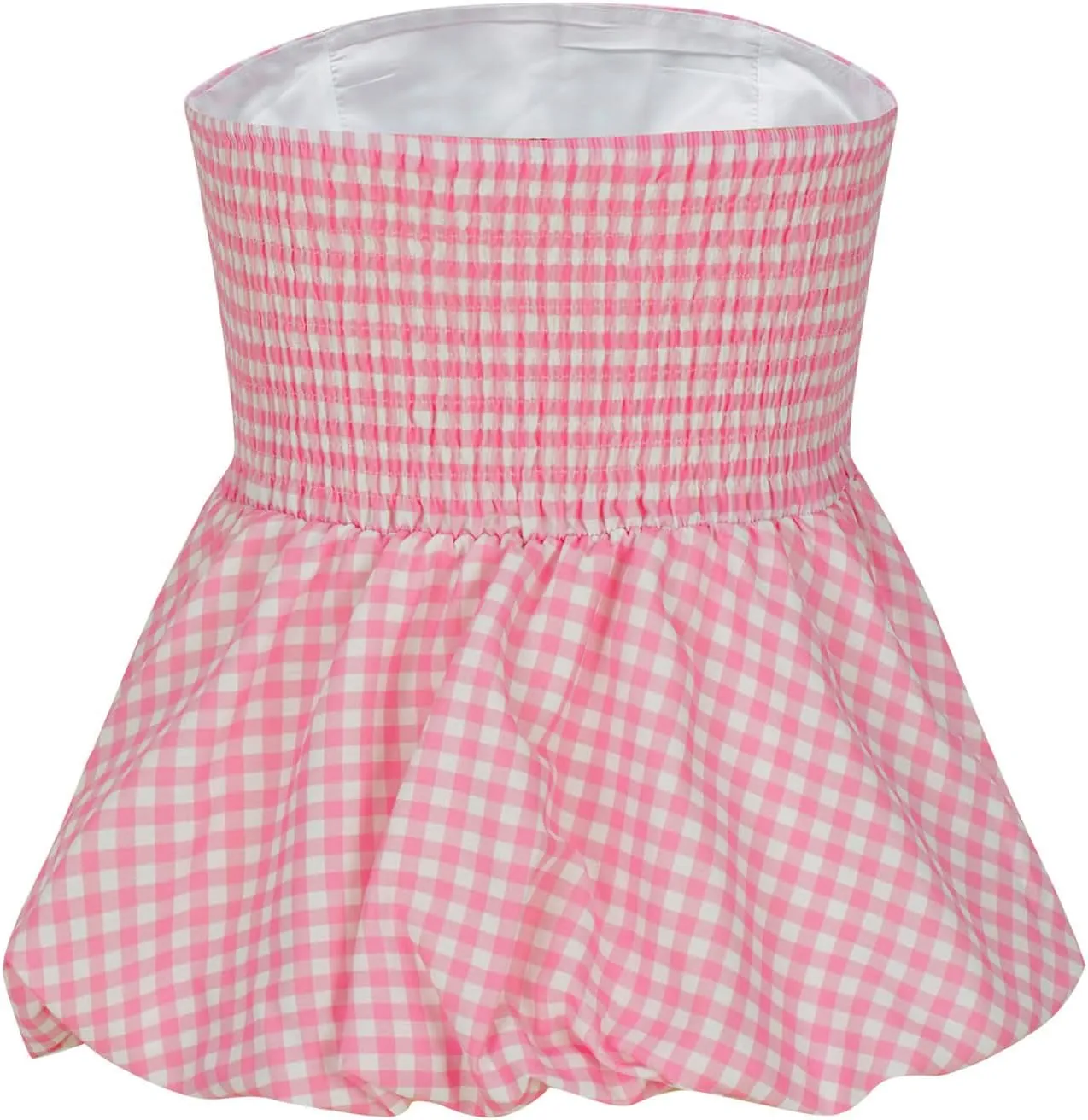 HGps8w Womens Chic Bubble Hem Tube Tops Strapless Off Shoulder Peplum Shirts Sleeveless Going Out Bandeau Tops