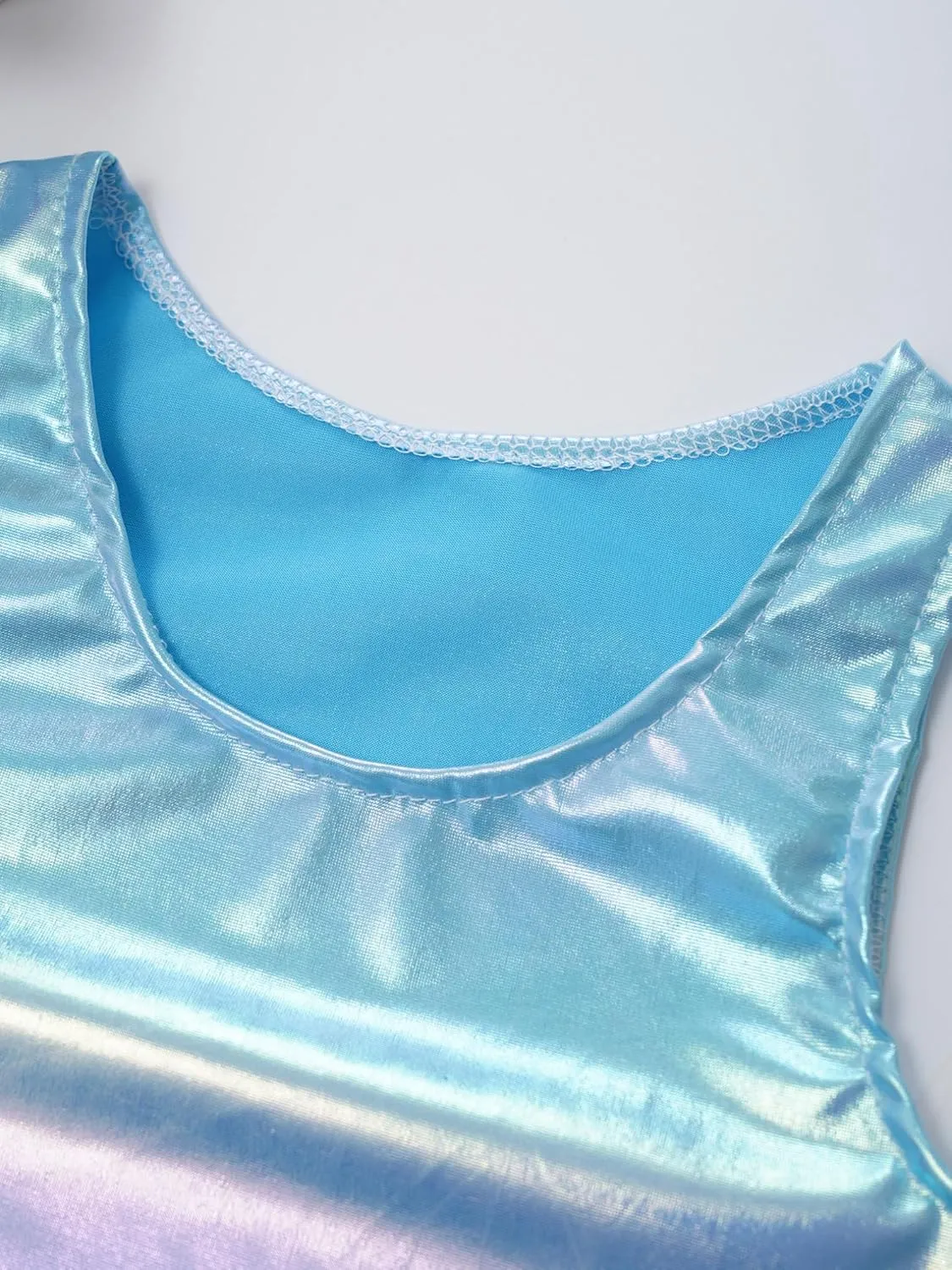 JEATHA Girls Shiny Metallic Crop Tops Sleeveless Dance Shirt Summer Cropped Tank Tops Sports Bra Undershirts