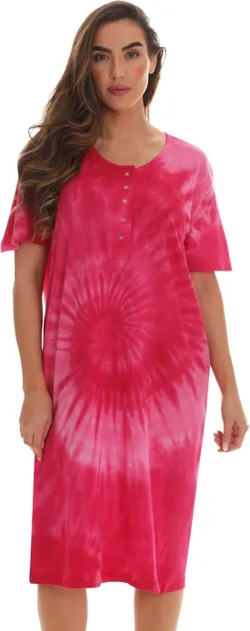 Just Love Short Sleeve Tie Dye Nightgown for Women