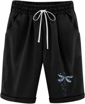 Linen Short for Women Summer 2025 Solid Drawstring High Waist Wide Leg Workout Shorts Tropical Vacation Outfits Women