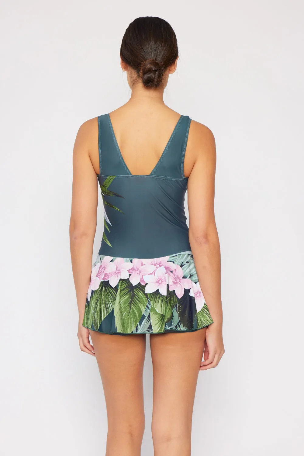 Marina West Swim Full Size Clear Waters Swim Dress in Aloha Forest (Mommy and Me Set)