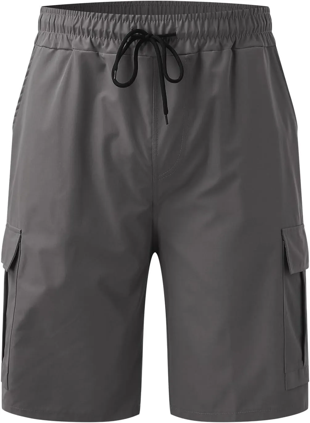 Men's Cotton Cargo Shorts Full Elastic Waist Loose Fit Hiking Pants Summer Casual Lightweight Sports Jogger Short