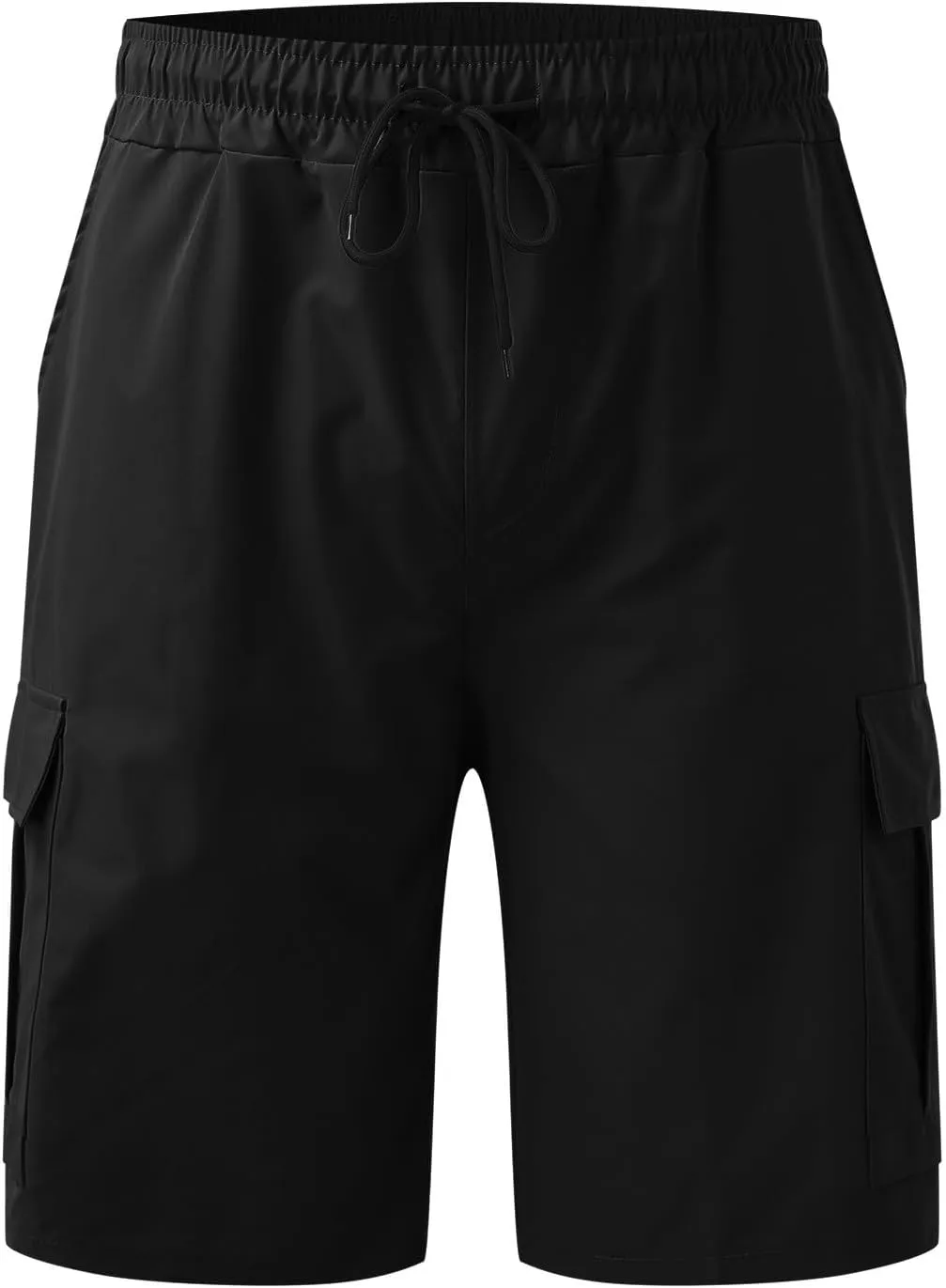 Men's Cotton Cargo Shorts Full Elastic Waist Loose Fit Hiking Pants Summer Casual Lightweight Sports Jogger Short