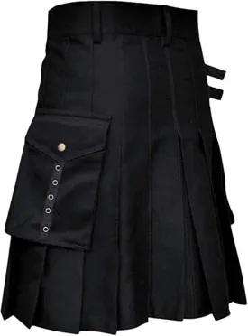 Mens Utility Kilt Scottish Tartan Apparel Highland Pleated Tartan Utility Kilts for Men Costume Kilts with Pockets