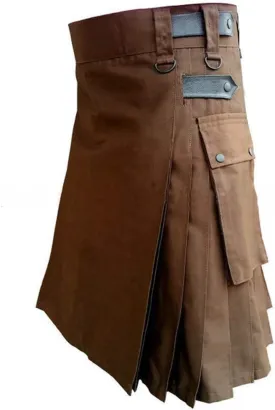 Mens Utility Kilt Scottish Traditional Highland Tartan Kilts High Waist Vintage Buckle Pleated Tactical Shorts