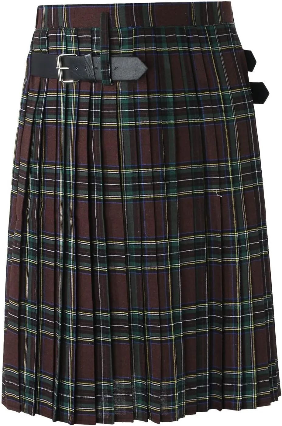 Mens Utility Kilt Scottish Traditional Highland Tartan Kilts High Waist Vintage Buckle Pleated Tactical Shorts