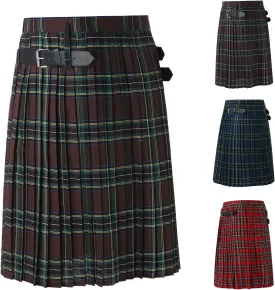 Mens Utility Kilt Scottish Traditional Highland Tartan Kilts High Waist Vintage Buckle Pleated Tactical Shorts