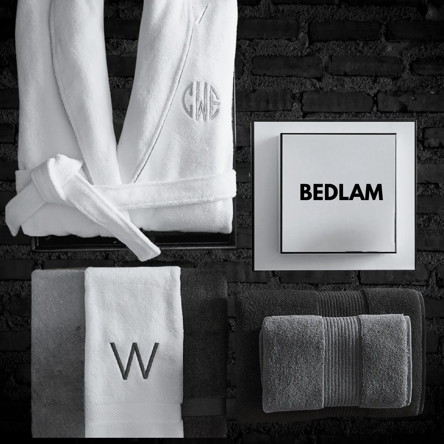 Monogrammed White Cotton Bathrobe - RØ1 Towel Robe Gown