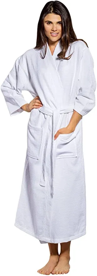New in Package! Wayfair Item! Unisex Kimono 100% Turkish Cotton Waffle Spa Bathrobe, White, Sz XXL! Retails $90 