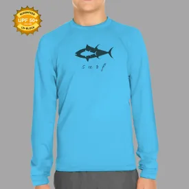 Norte Youth Unisex UPF 50 Rash Guard – UV Protection in Vibrant Blue for Active Kids