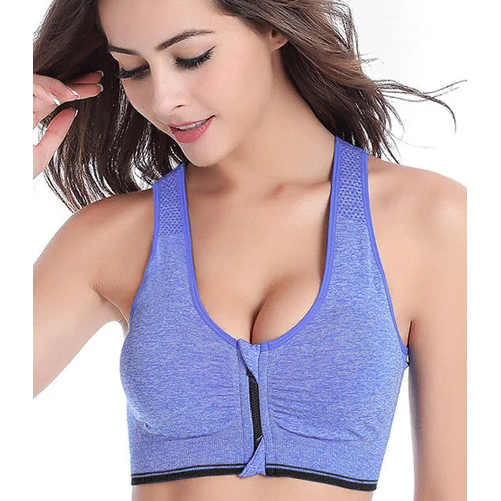 Pack Of 2 Zip Up Wire Free Sports Bra - Branded Sports Bra