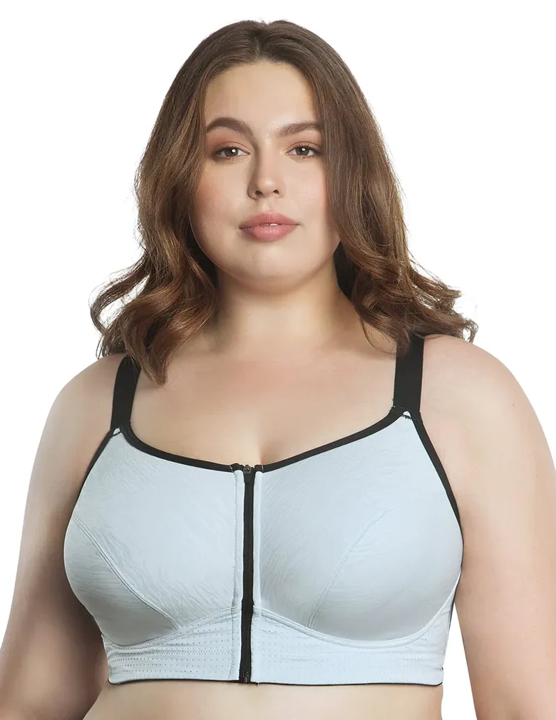 Parfait Wave P6052 Silver Front Close Zipper Sports Bra