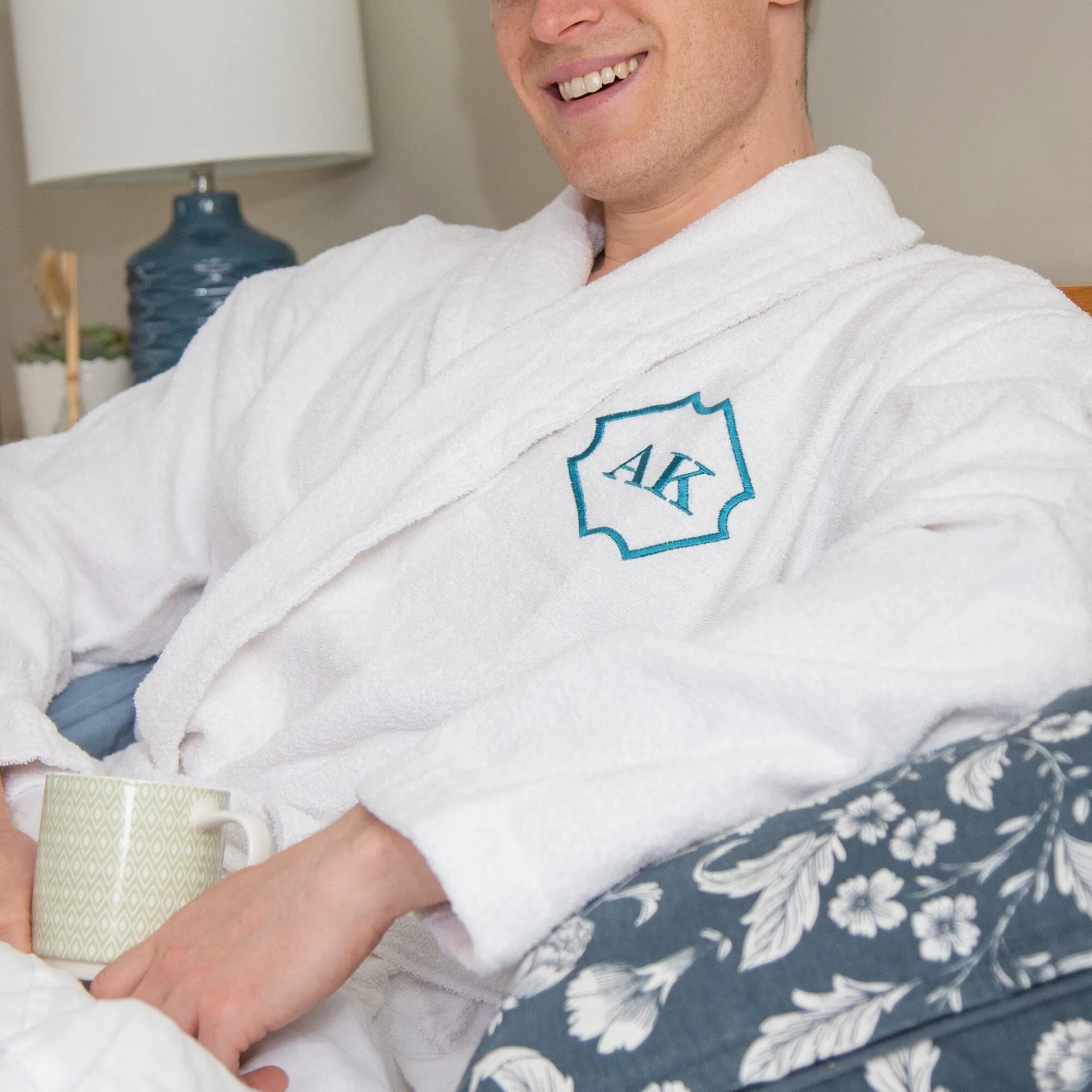 Personalised Cotton Monogrammed Bathrobe