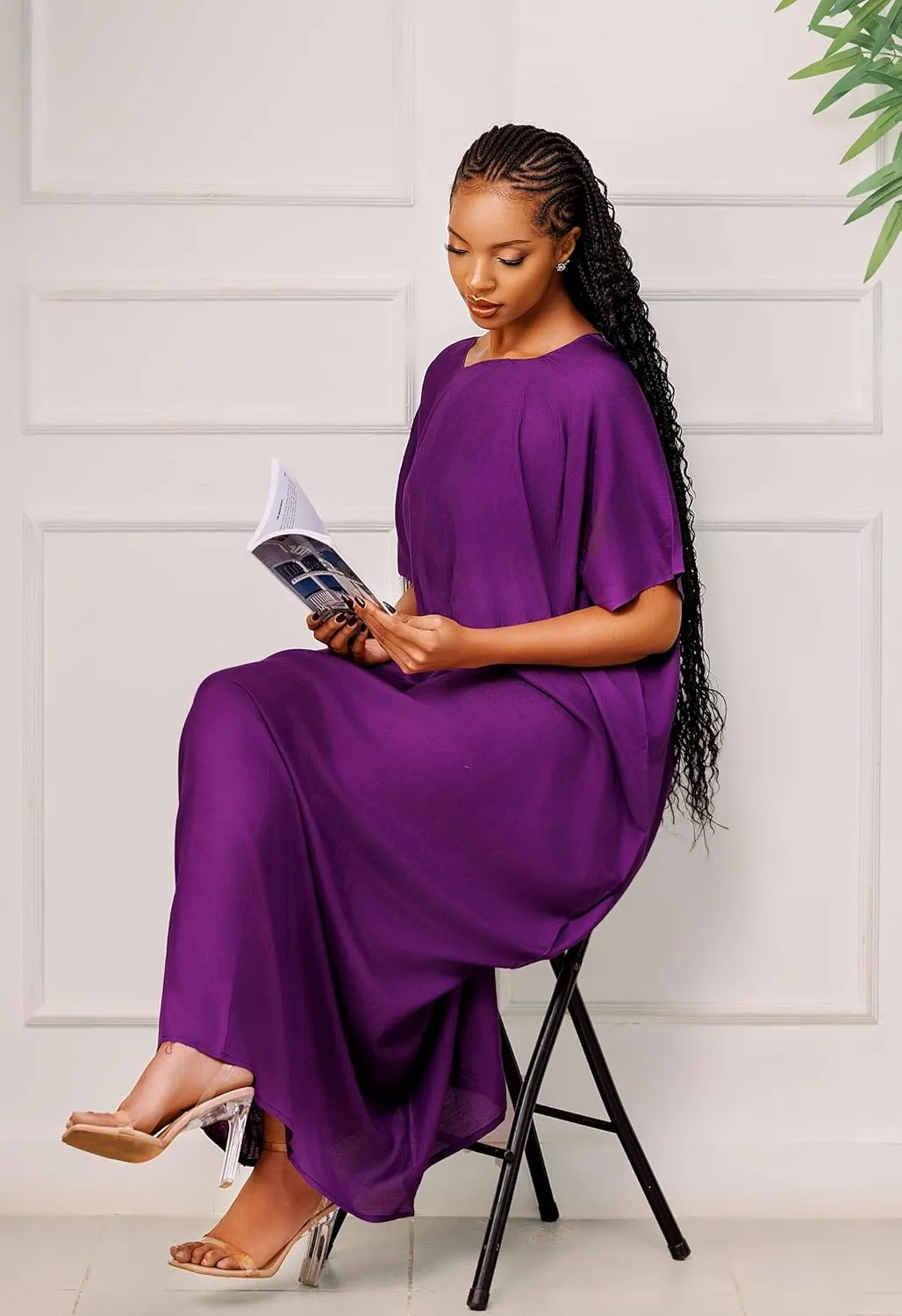 Plain Baati, African Dress for Women, Maxi Dress, Kaftan, Bata & Moo Moo Casual Dresses for Women (52-Inch Long)