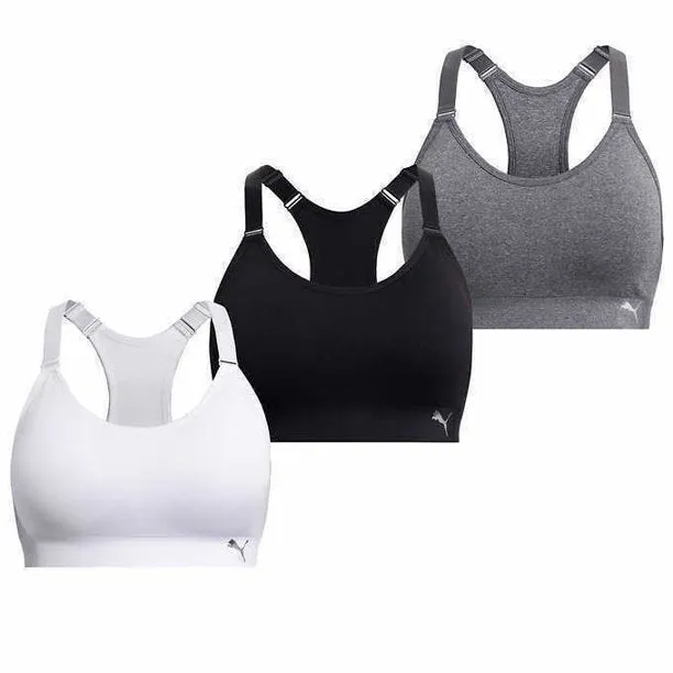 PUMA Women Sports Bra, 3-Pack