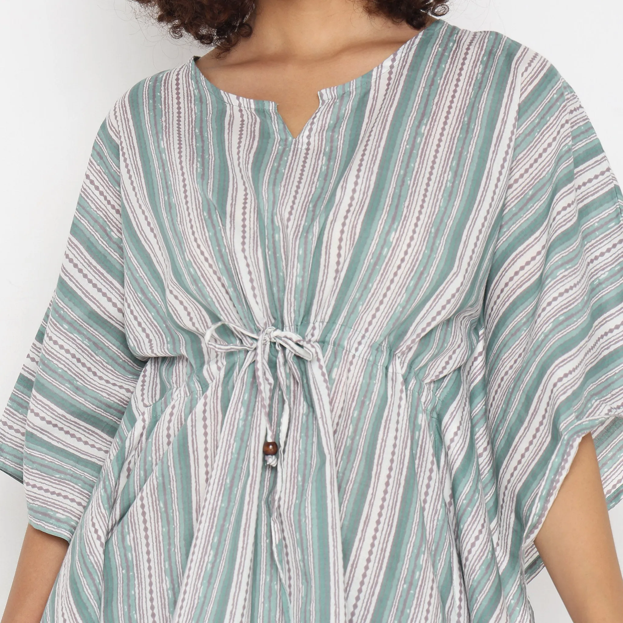 Regular Fit Printed Kaftan with Pyjama Sleepwear Set