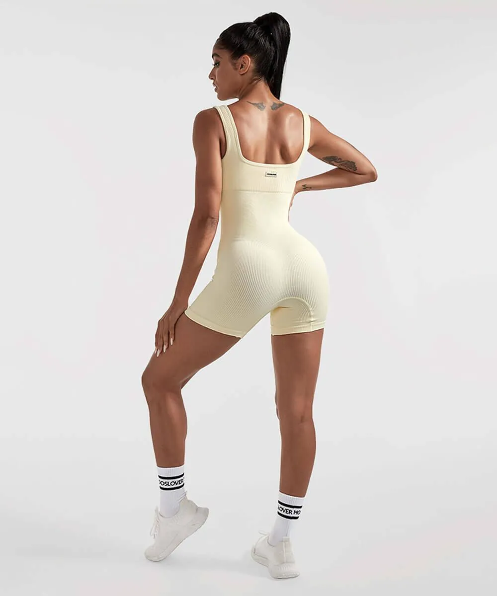 Ribbed Tummy Control Sleeveless Seamless Romper