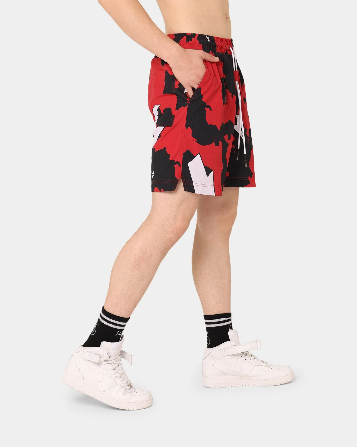 The Anti Order Storm Camo Beach Shorts Black/White/Red