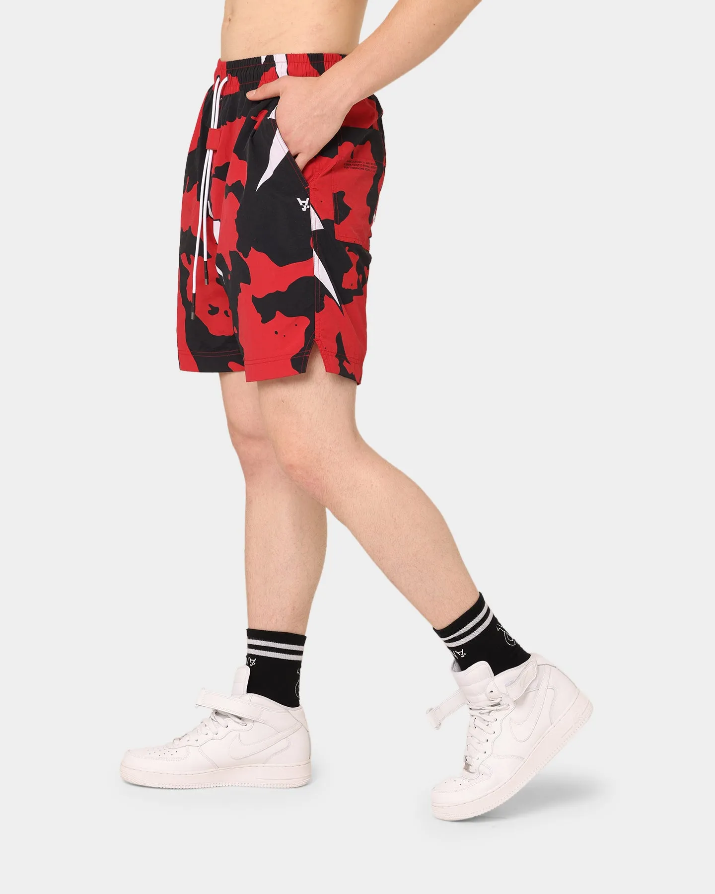 The Anti Order Storm Camo Beach Shorts Black/White/Red