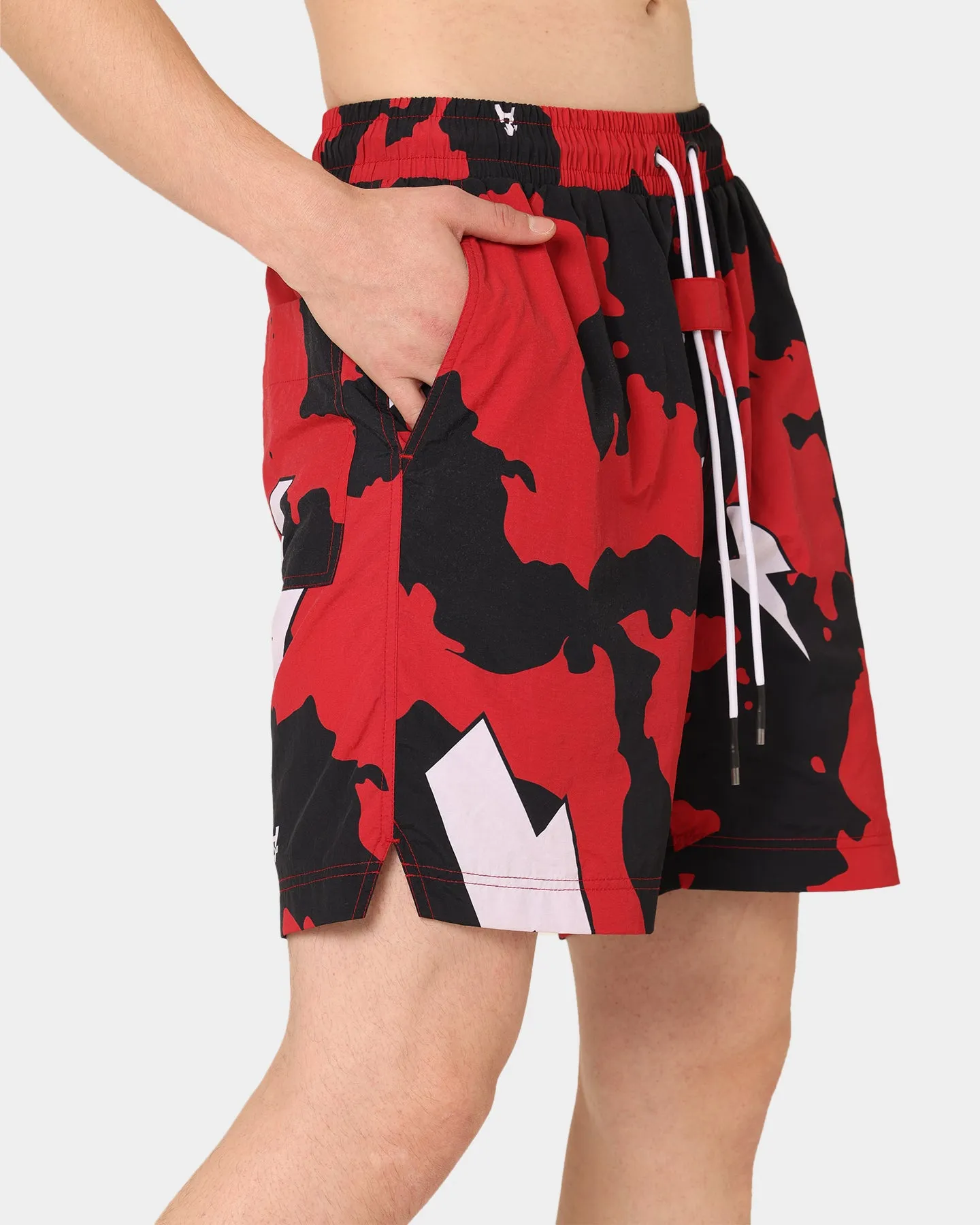 The Anti Order Storm Camo Beach Shorts Black/White/Red