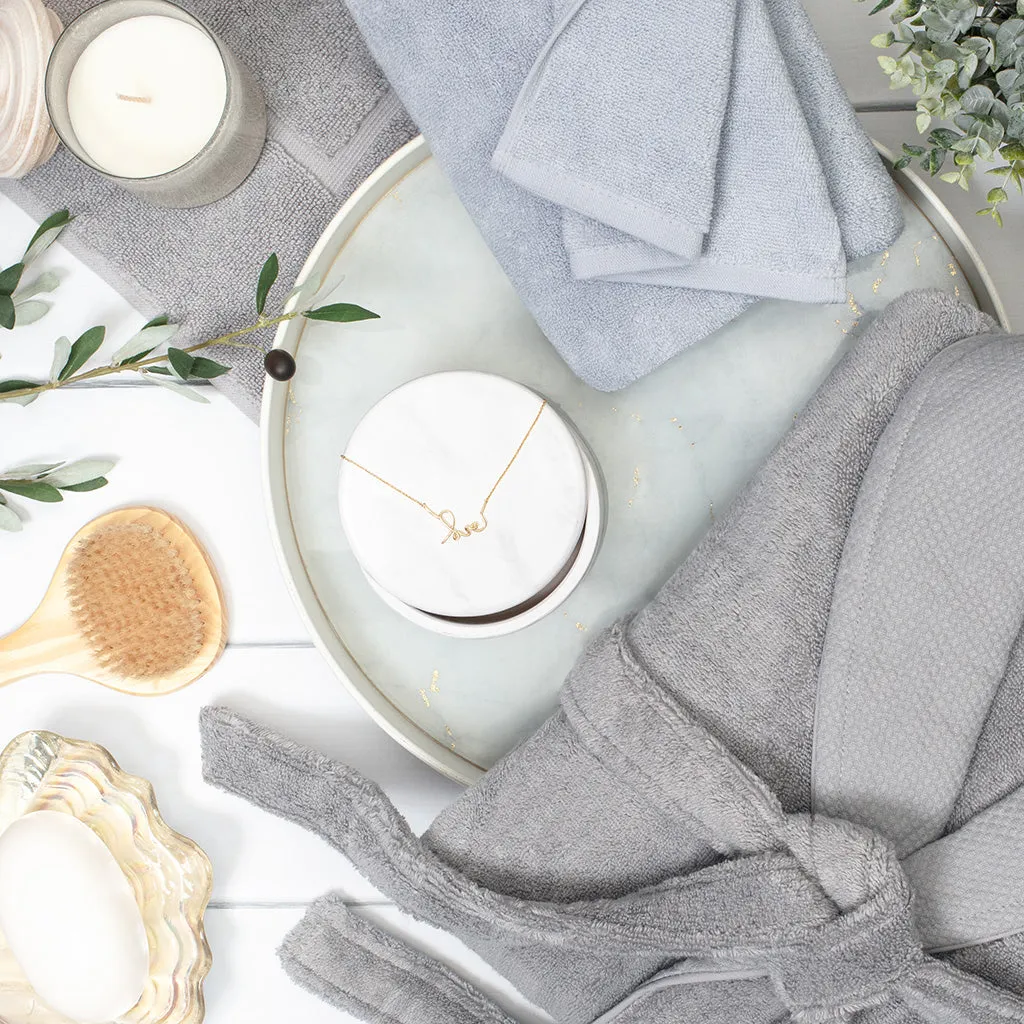 The Light Grey Plush Cotton Bathrobe