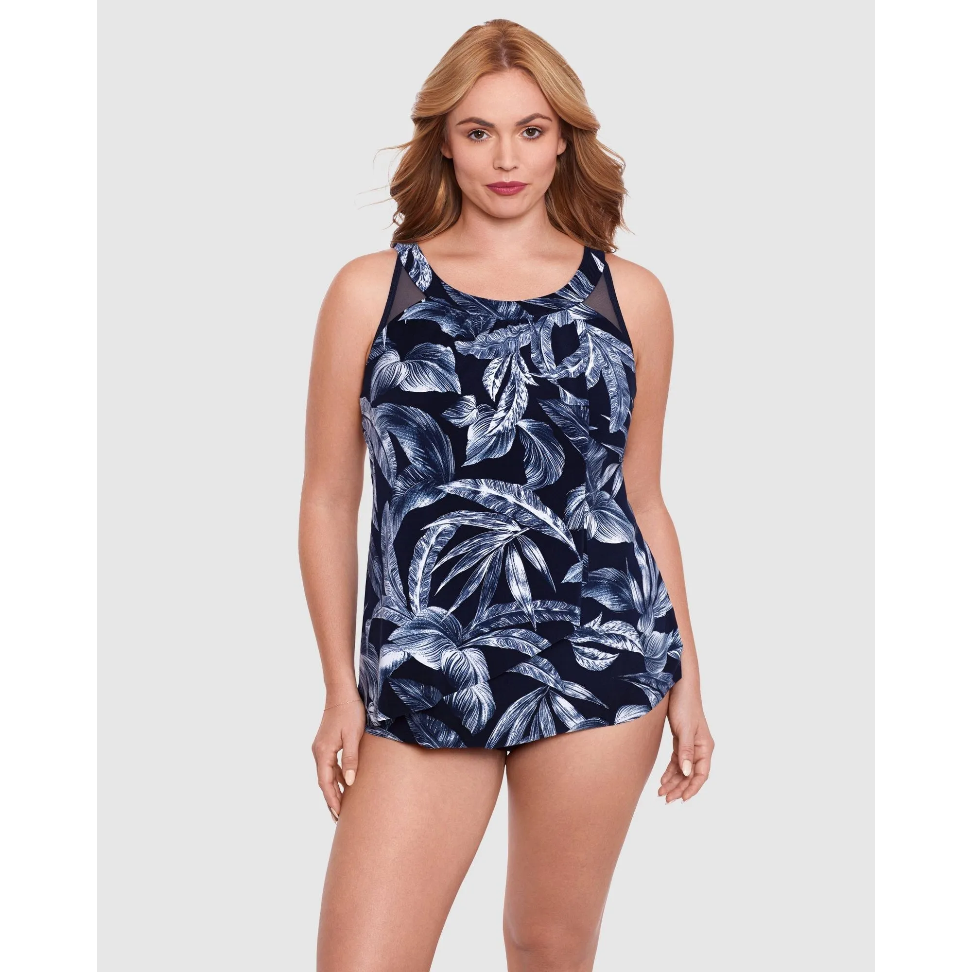 Tropica Toile Ursula High Neck Underwired Plus Size Tankini Top