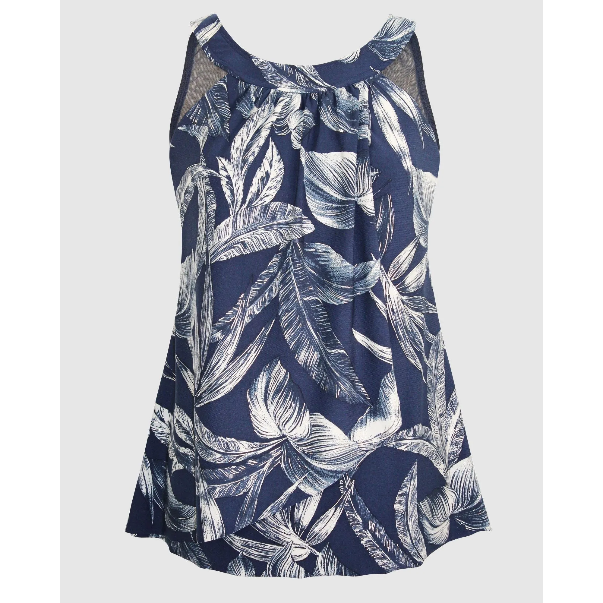 Tropica Toile Ursula High Neck Underwired Plus Size Tankini Top