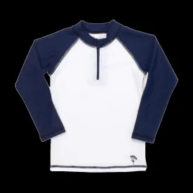 UPF 50  Navy/ White Longsleeve Rashguard