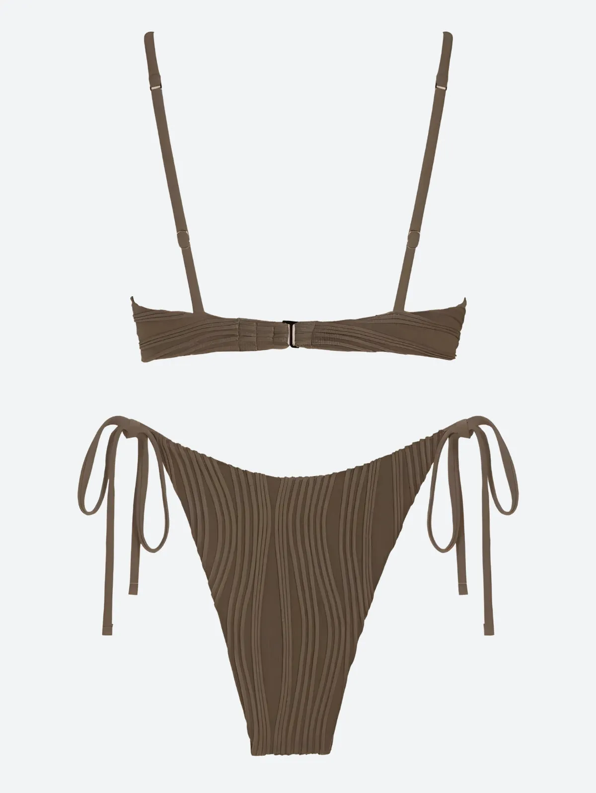 Wavy Striped Wired Cup Bikini Set